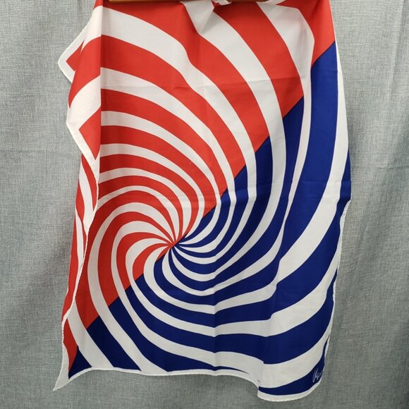 VTG Vera Neumann 21" Square Scarf Great Condition Patriotic Red White Blue Swirl - Picture 2 of 5
